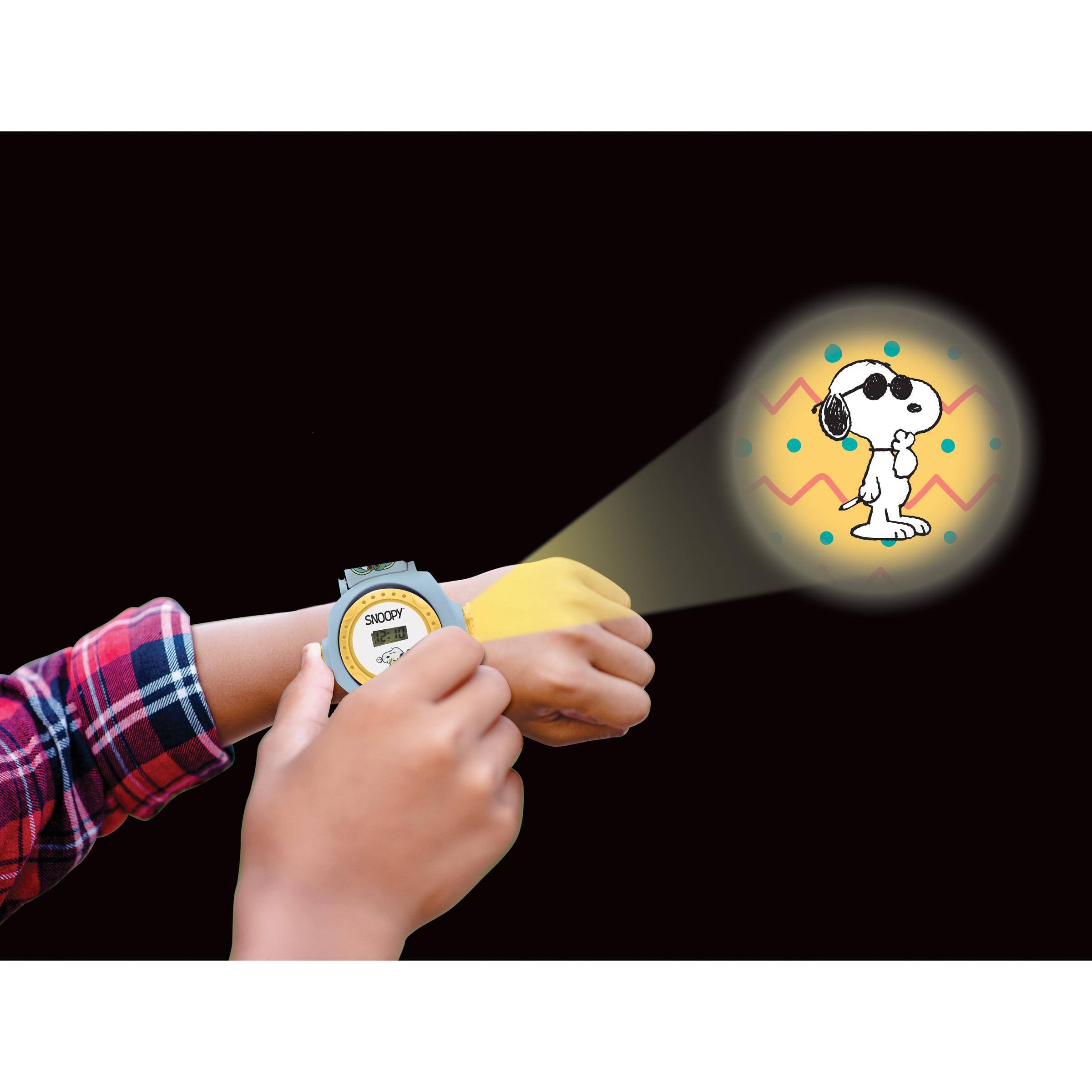Alt View 6. Lexibook - Snoopy Digital Projection Watch with 20 Projectable Peanuts Images and Adjustable Strap - BLUE.