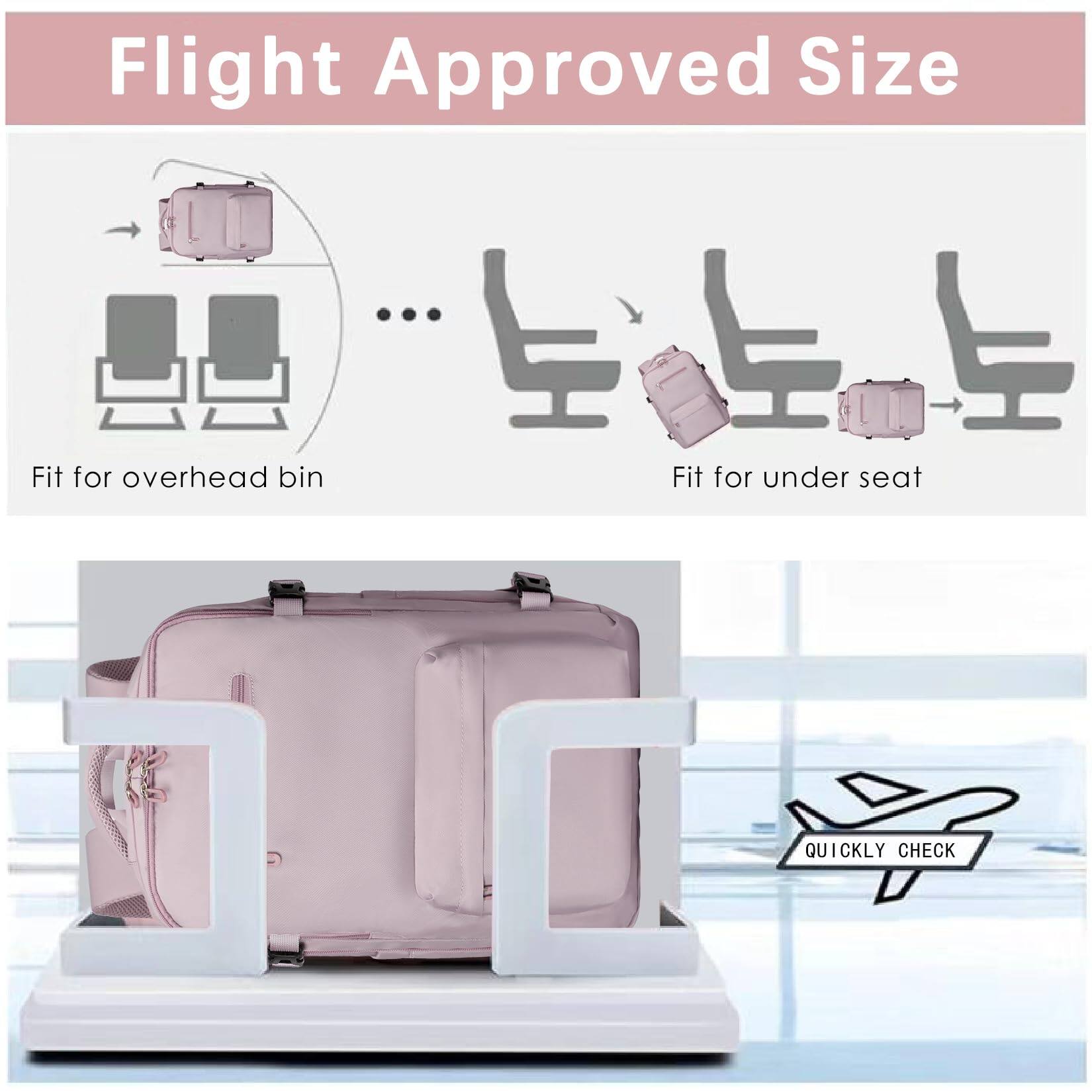 Alt View 3. Live At Space - Travel Laptops Backpack For Women Men  Casual Work Bag 17inch Airline Approved Hiking Business (pink Khaki) - Light Purple.