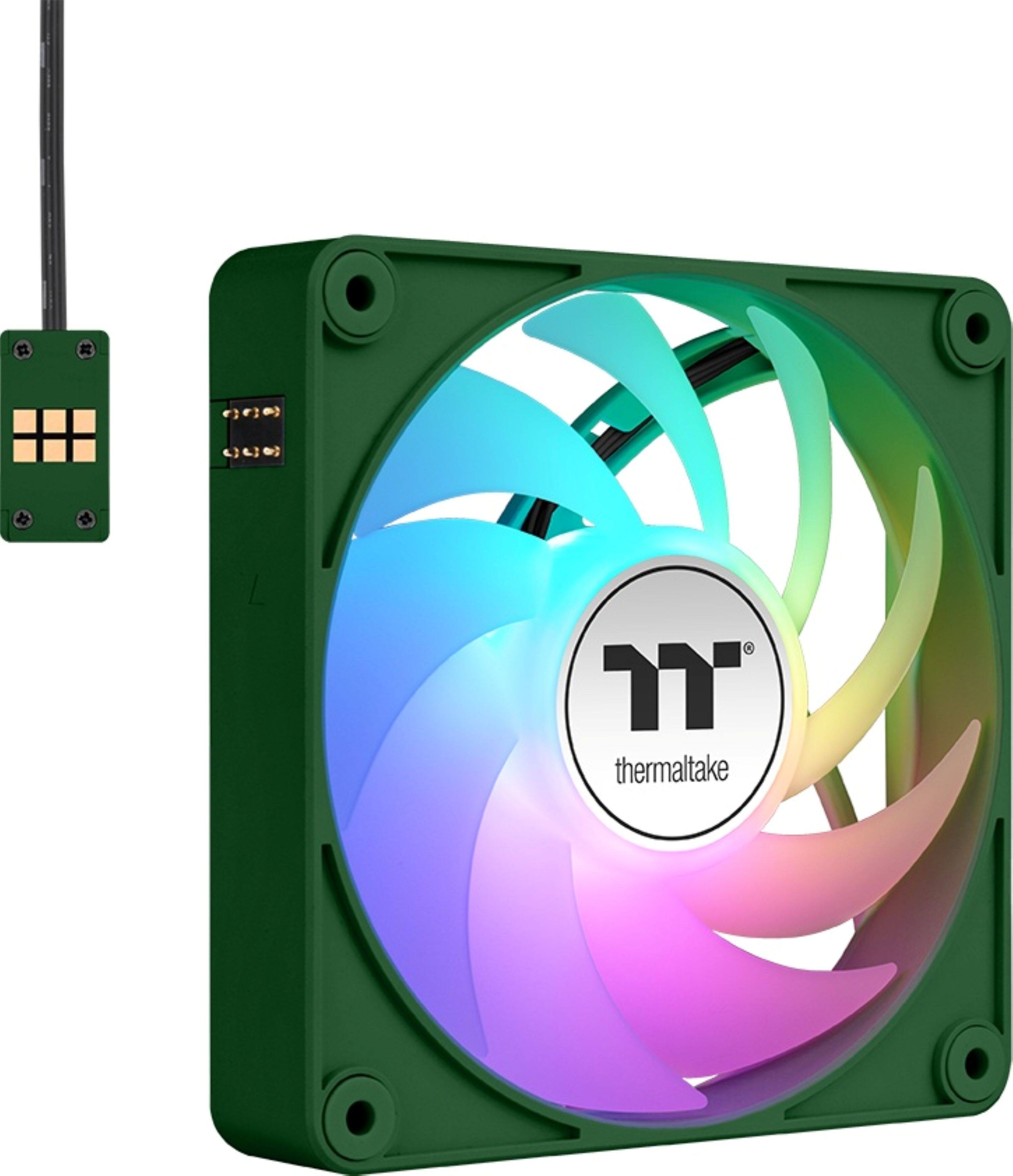Alt View 1. Thermaltake - CT120 EX ARGB Sync 120mm Computer Case Cooling Fan (3-Pack - Racing Green.