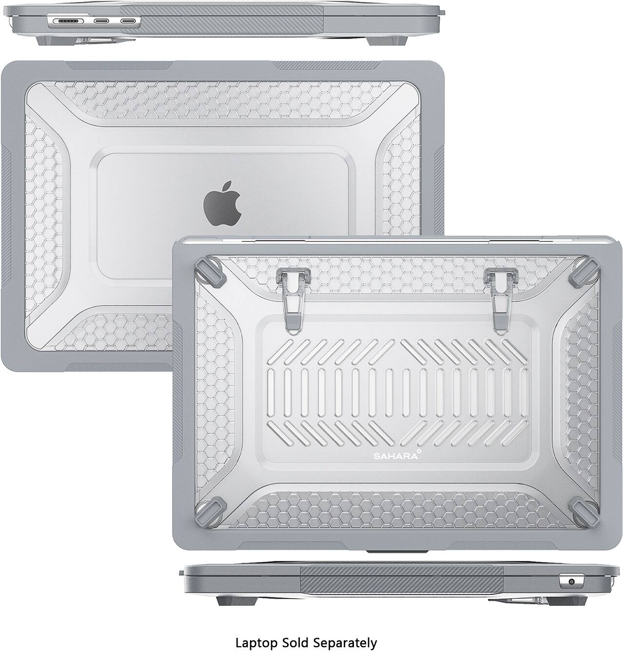 The image shows two laptop covers, one on top of the other, with the text "SAHARA Laptop Sold Separately" written on the bottom cover.