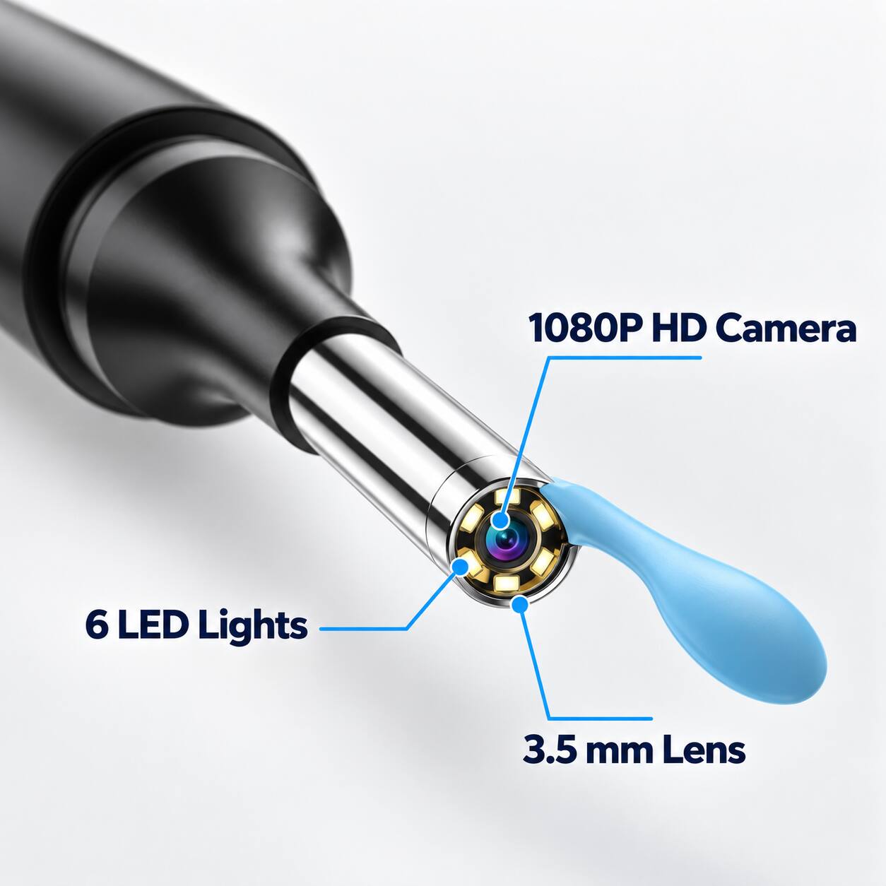 1080P HD Camera  
6 LED Lights  
3.5 mm Lens