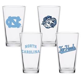 Indigo Falls - North Carolina Tar Heels 16oz. Collector Pint Glass Four-Set - Multicolor