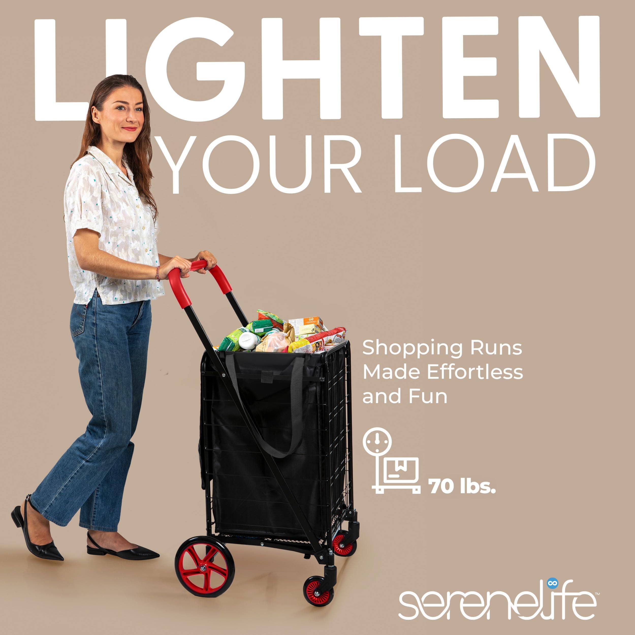 LIGHTEN YOUR LOAD  
Shopping Runs Made Effortless and Fun  
70 lbs.  
serenelife