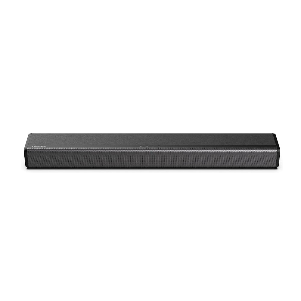 Front. Hisense - 2.1 Ch Soundbar w/ Built-in Subwoofer HS214, 108W, Bluetooth Wireless Streaming, Roku TV Ready, Multiple Audio Modes - Black.
