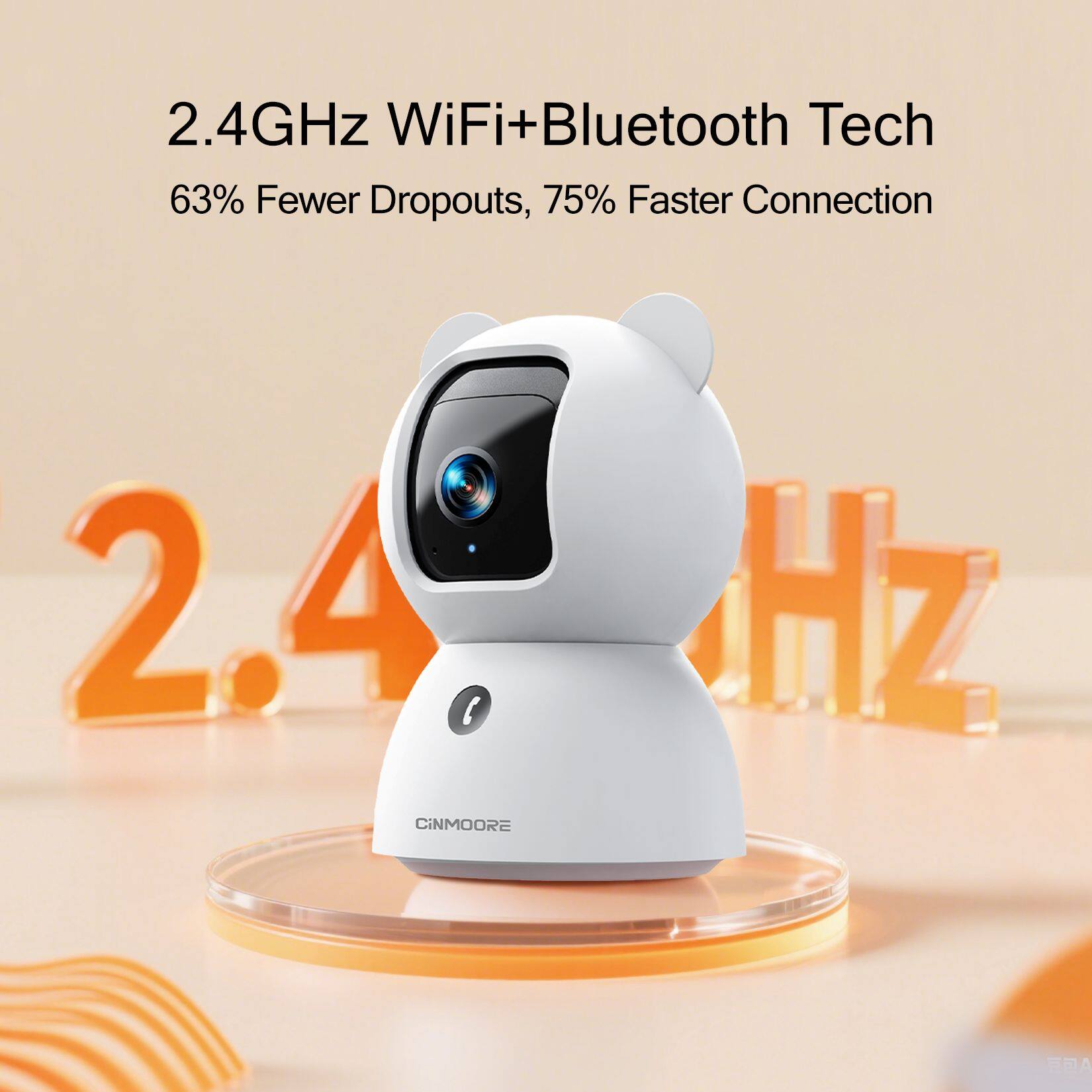 2.4GHz WiFi+Bluetooth Tech  
63% Fewer Dropouts, 75% Faster Connection