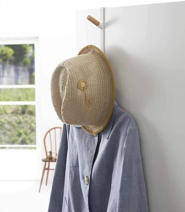 Front. Yamazaki Home - Over-the-Door Hook - Steel - White.