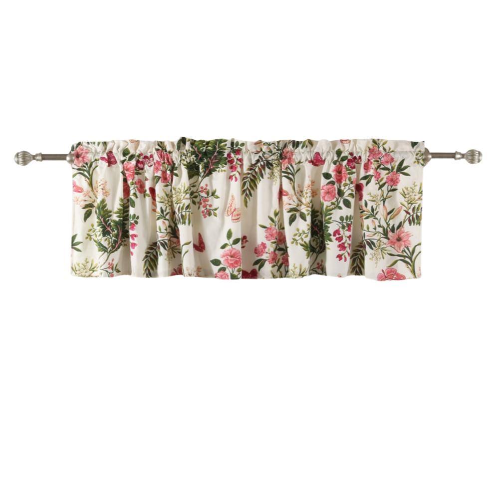 Front. Greenland Home Fashions - Greenland Home Fashion Butterflies High Quality Ready Made Polyester Fabric Window Curtain Valance - Multi 84x14" - Multi.