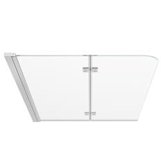 Front. VEVOR - Bathtub Shower Door 47" W x 55" H Semi-Frameless Bi-Fold Tub Door, 1/4" Clear Tempered Glass, Easy-Clean Nano Coating - Bright Silver.