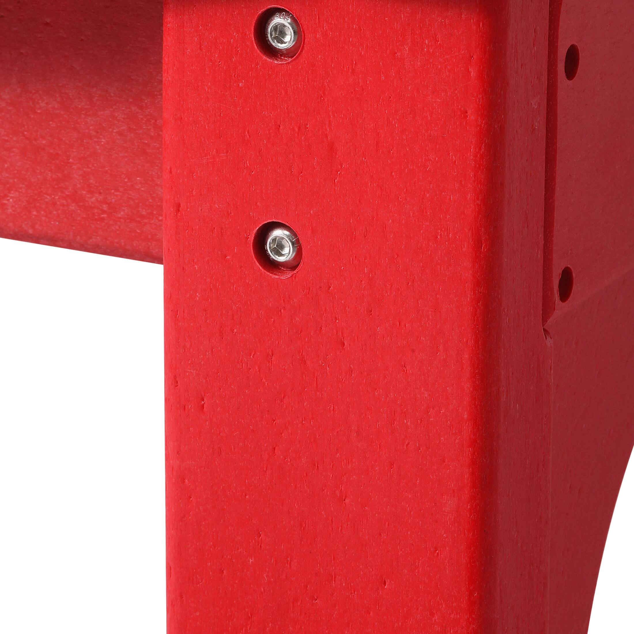 Alt View 5. WestinTrends - WestinTrends Malibu 48" length backless Poly Wood Outdoor / Garden bench - Red.