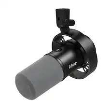 Front. FIFINE - FIFINE USB/XLR Dynamic Microphone Kit with Boom Arm, Mute & Headphone Jack for Podcast, Gaming, Streaming & Recording - Black.