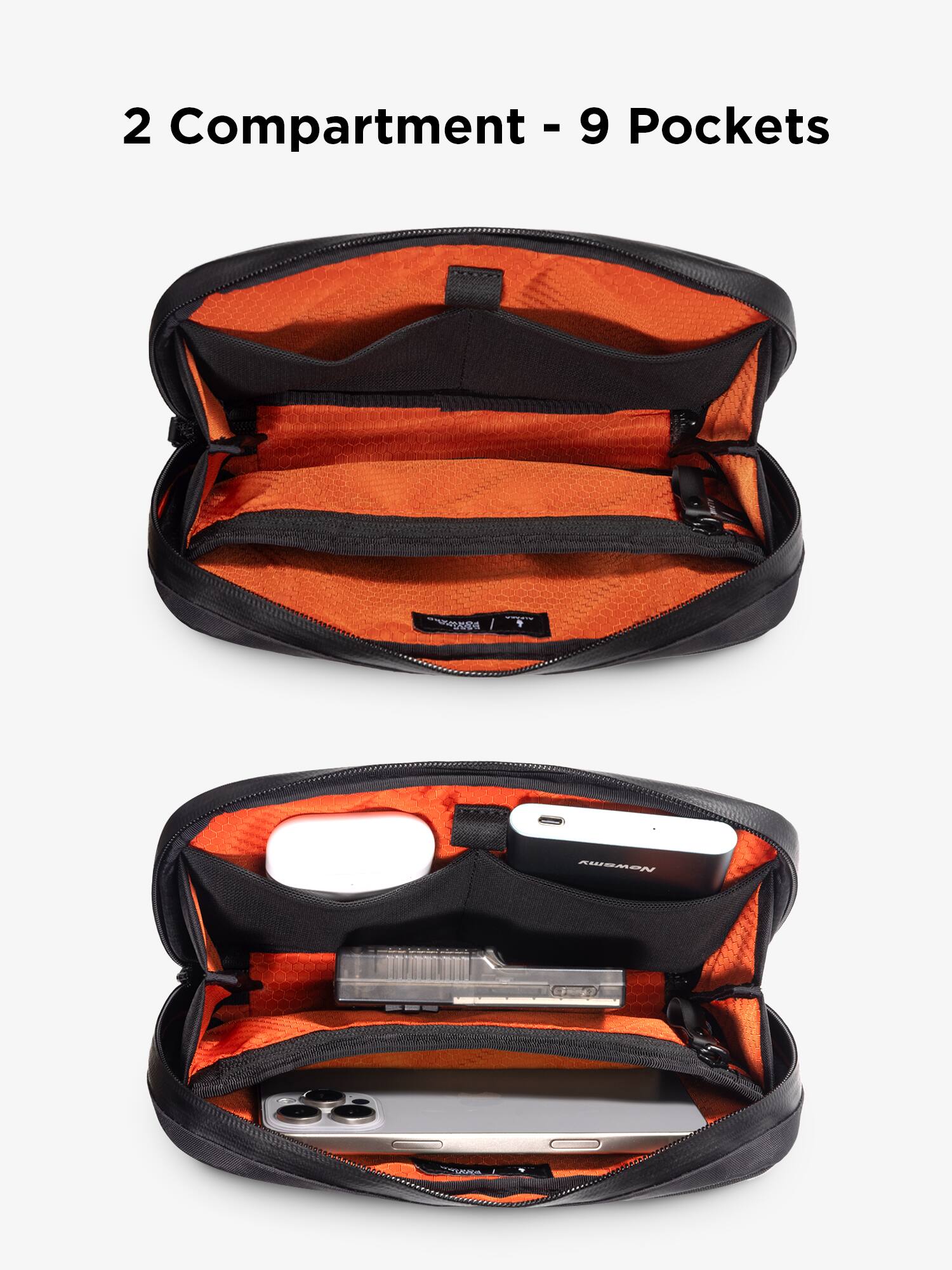 2 Compartment - 9 Pockets