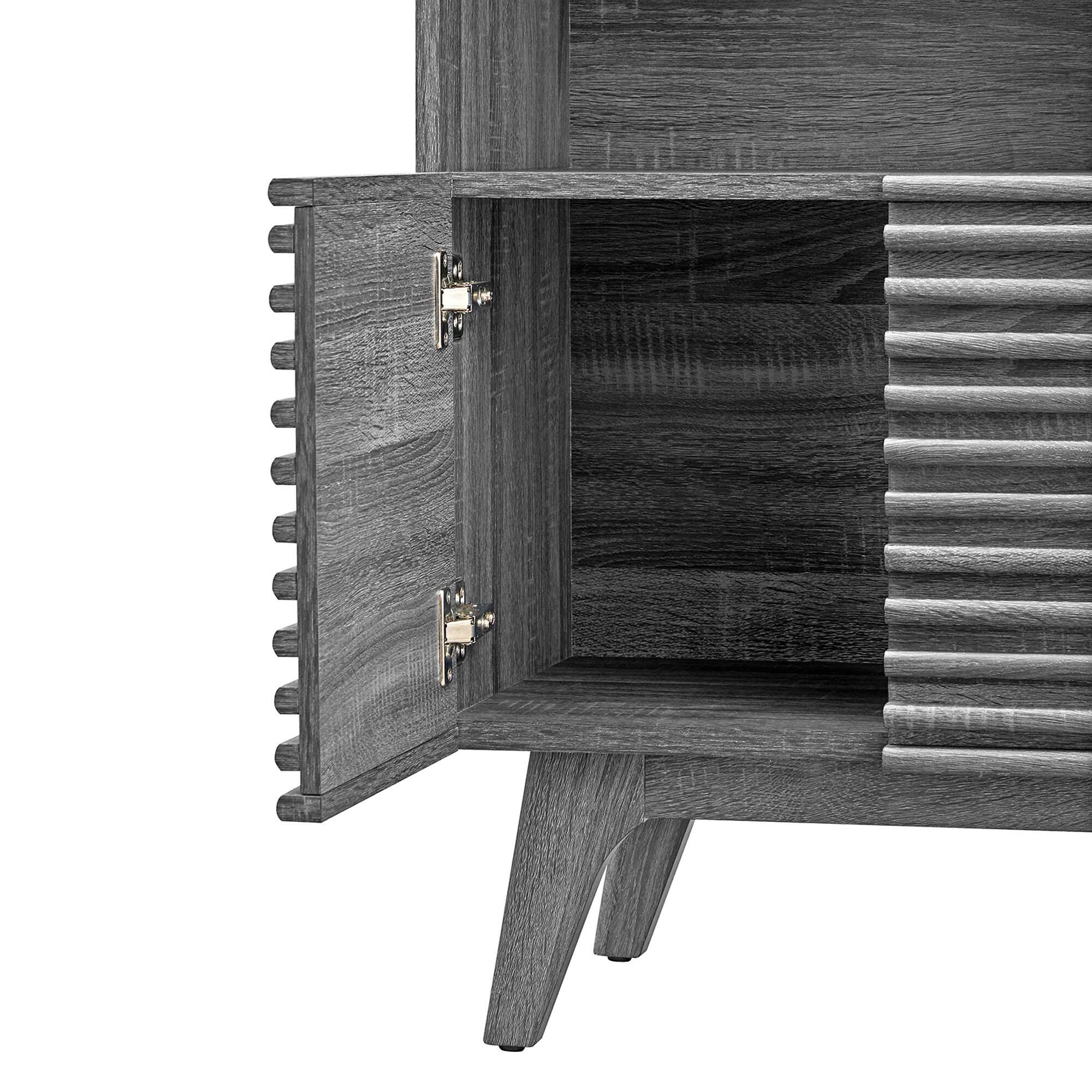 Alt View 6. Modway - Render Display Cabinet Bookshelf by Modway - Charcoal.