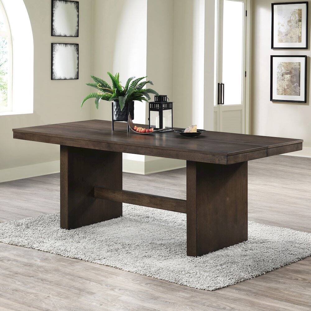 Alt View 4. New Classic Furniture - Kody Wood Rectangular Dining Table in Dark Walnut - Brown.