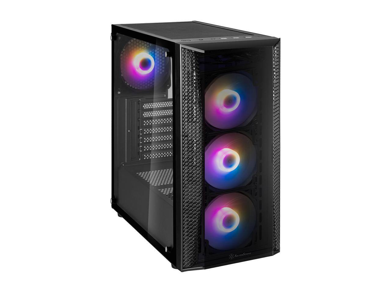 Alt View 10. SilverStone - silverstone fara b1 pro, argb lighting, tempered glass, mid tower atx chassis, sst-fab1b-pro - Silver.