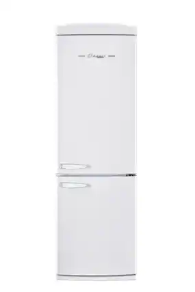 Front. Unique Appliances - Classic Retro 23.8 in 11.7 cu. ft. Frost Free Retro Bottom Freezer Refrigerator ENERGY STAR - Marshmallow White.
