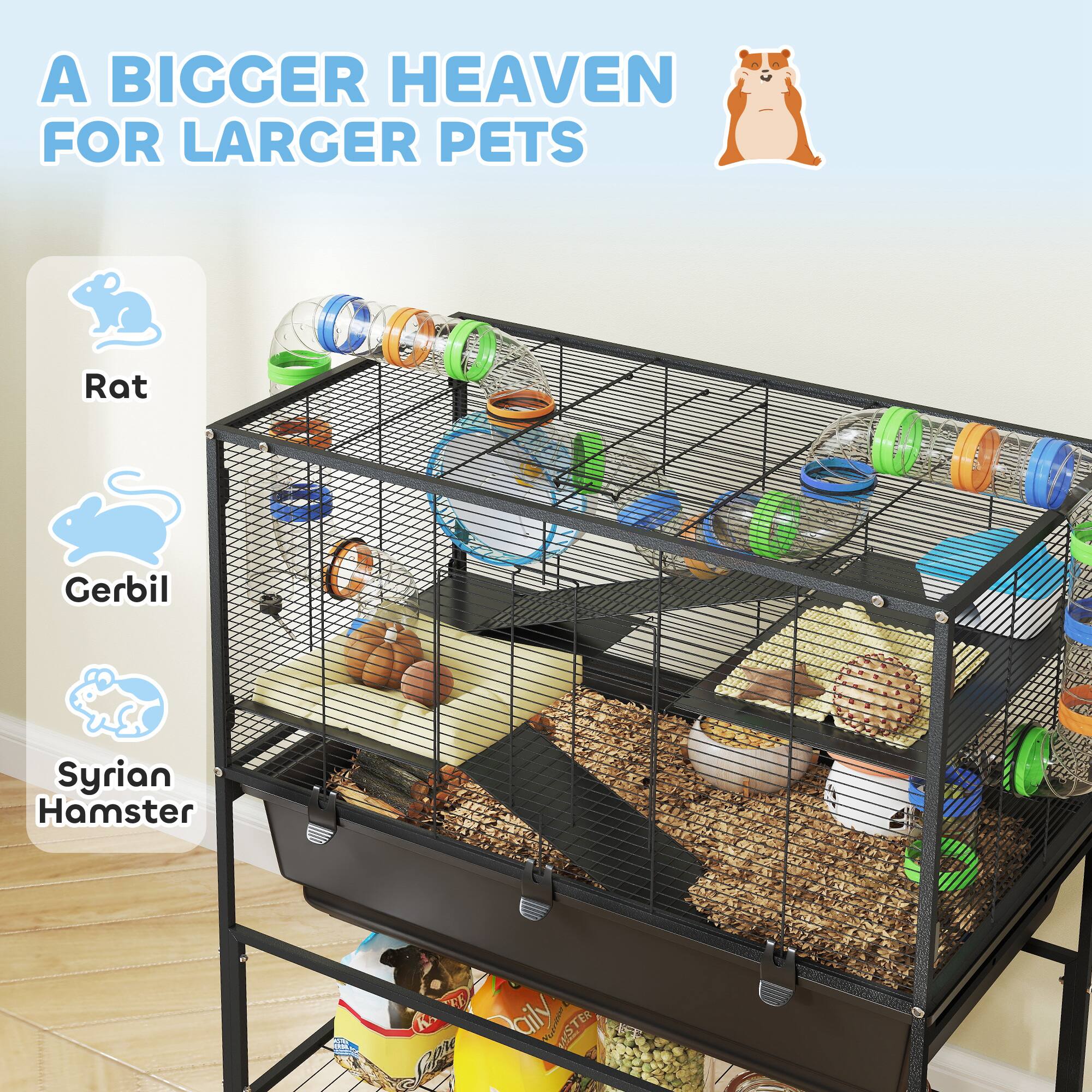 A BIGGER HEAVEN FOR LARGER PETS

- Rat
- Gerbil
- Syrian Hamster