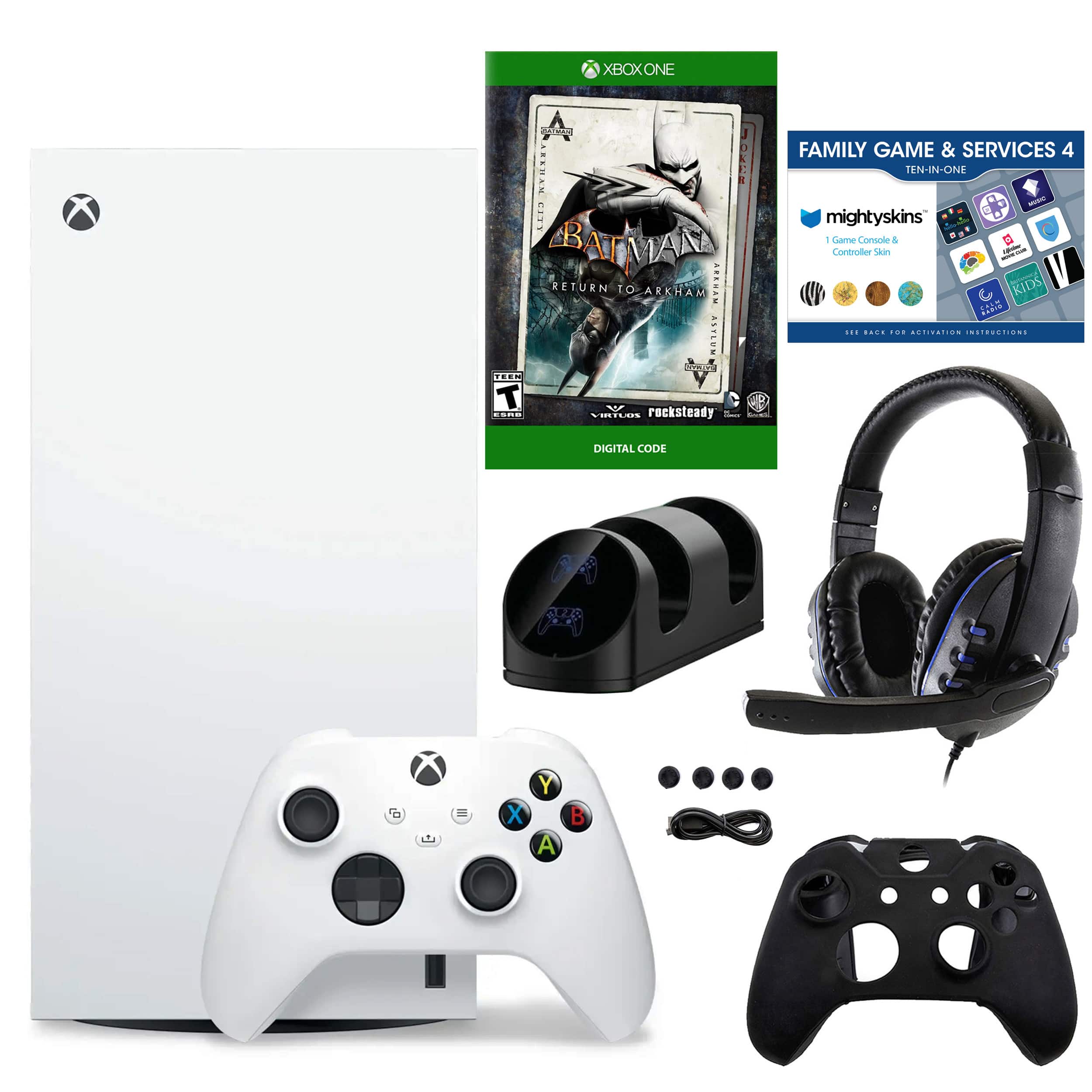 Xbox Series X Digital White Console with Return to Arkham Game & Accessories Kit - Xbox