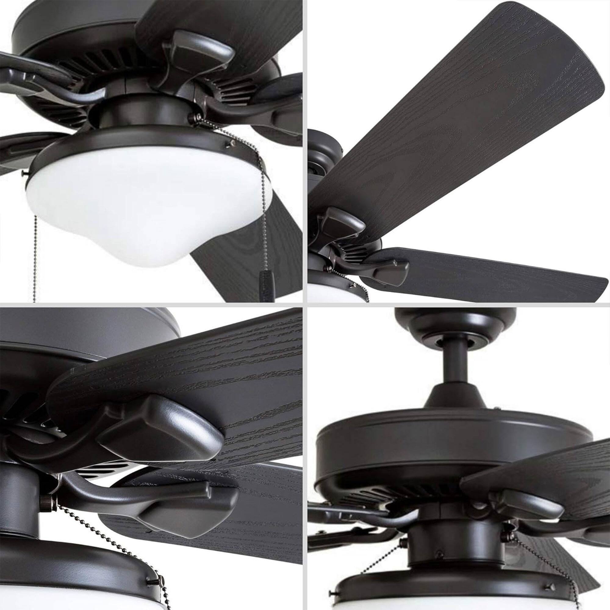 Alt View 5. Honeywell - Honeywell Belmar 52 Inch Indoor Outdoor Ceiling Fan with Pull Chain, Bronze - Bronze.