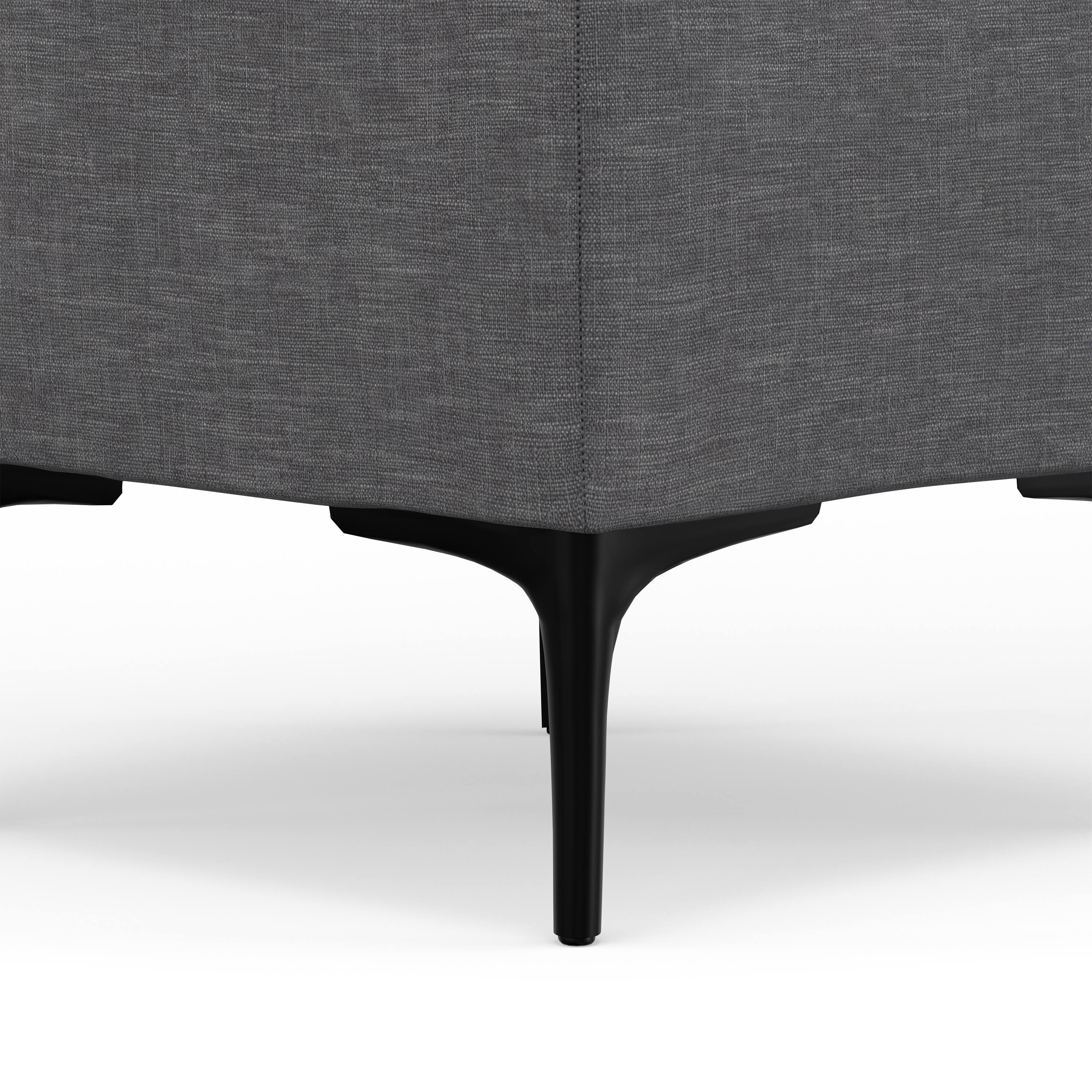 Alt View 6. Simpli Home - Natasha 18 inch Wide Mid Century Square Mid Century Storage Ottoman with Tray in Slate Grey Polyester Linen, Assembled - Slate Grey.