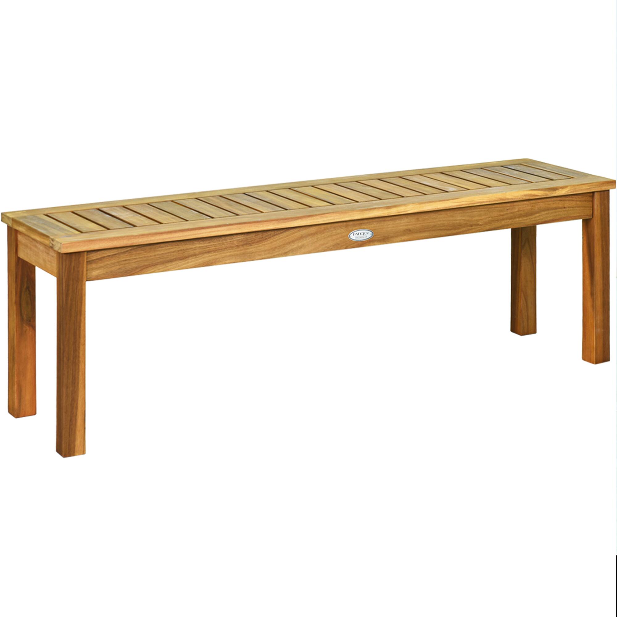 Alt View 1. Gymax - Gymax Patio Garden Acacia Wood Bench Dining Bench w/ Slatted Seat Indonesia Teak - Teak.