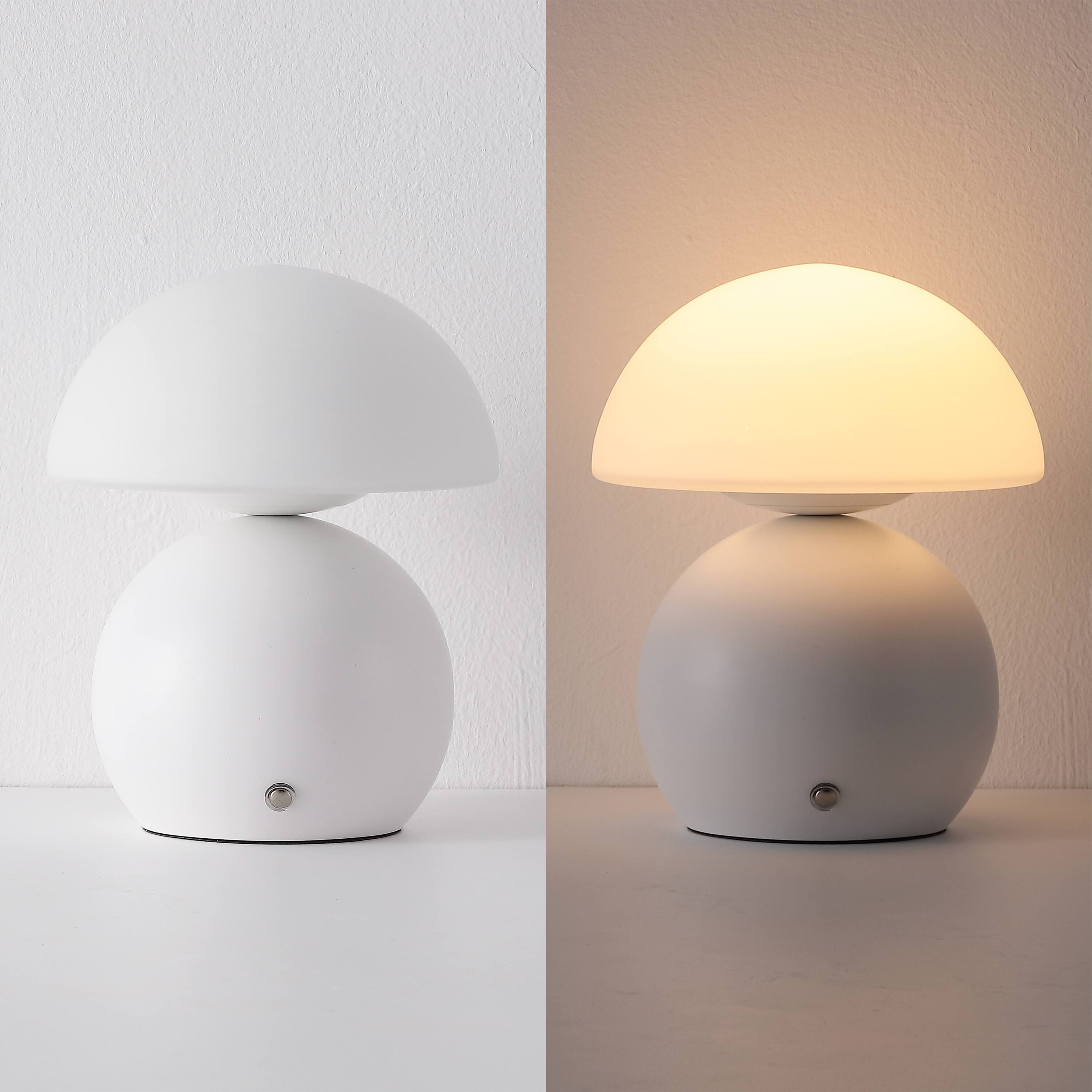 Alt View 5. Jonathan Y - Kanya 7.25" USB-C Rechargeable Table Lamp Set of 2, White Metal Base with White Glass Dome Shade and Touch Dimmer - White.