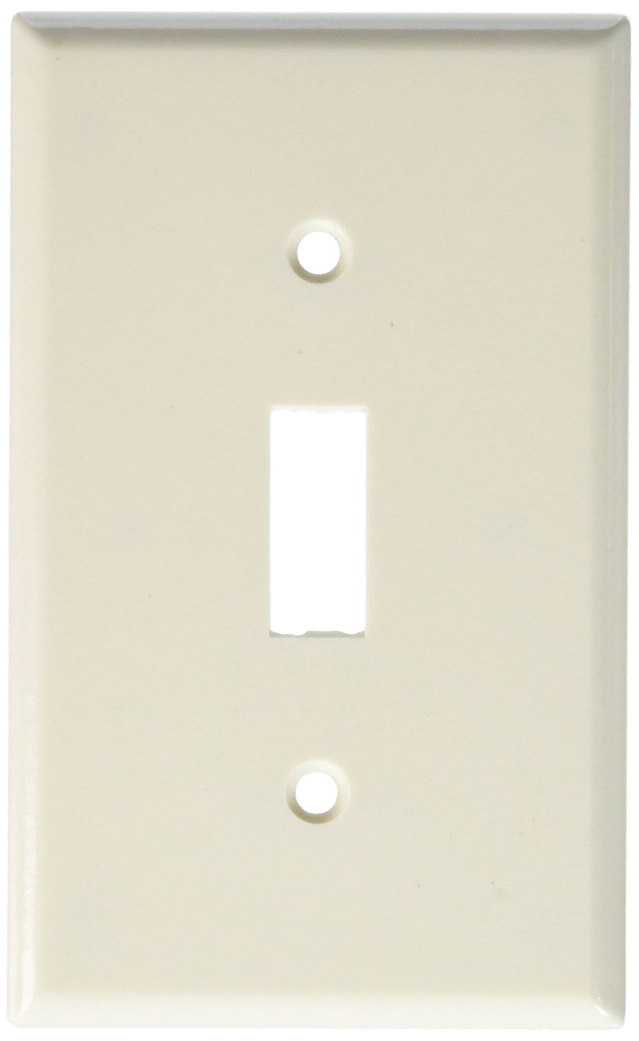 Front. Leviton - Leviton Light Almond 1 gang Thermoset Plastic Toggle Wall Plate 10 pk - Light Almond.
