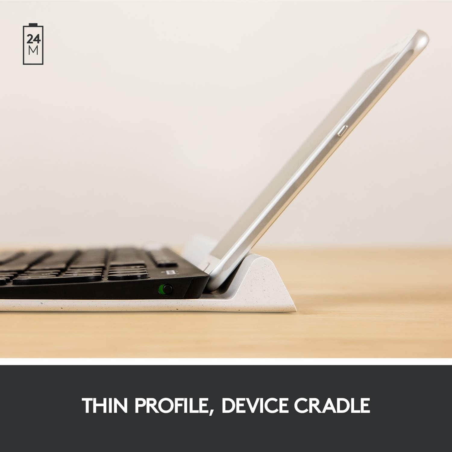 Thin profile, device cradle.