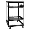 Front. VEVOR - 15U Open Frame Server Rack, 23-40 in Adjustable Depth, Free Standing or Wall Mount Network Server Rack, 4 Post AV Rack - Black.