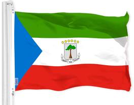 G128 - Equatorial Guinea Flag 3x5 Ft 150D Polyester Indoor/Outdoor - Green, Blue, White, Red
