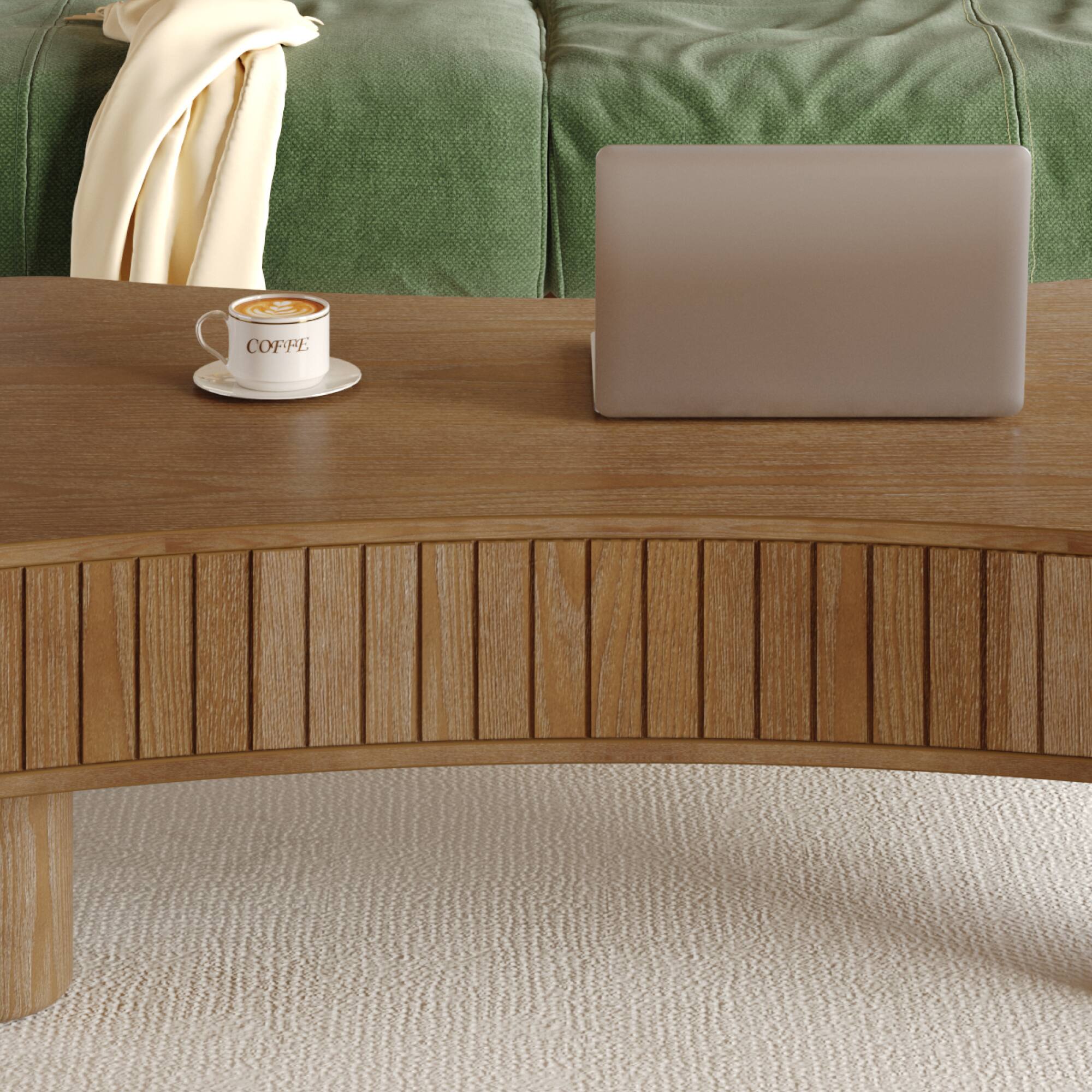 Alt View 4. GOODSILO - Functional Lift Top Coffee Table with Hidden Storage and Silent Hydraulic Mechanism for Living Room Spaces - Walnut.