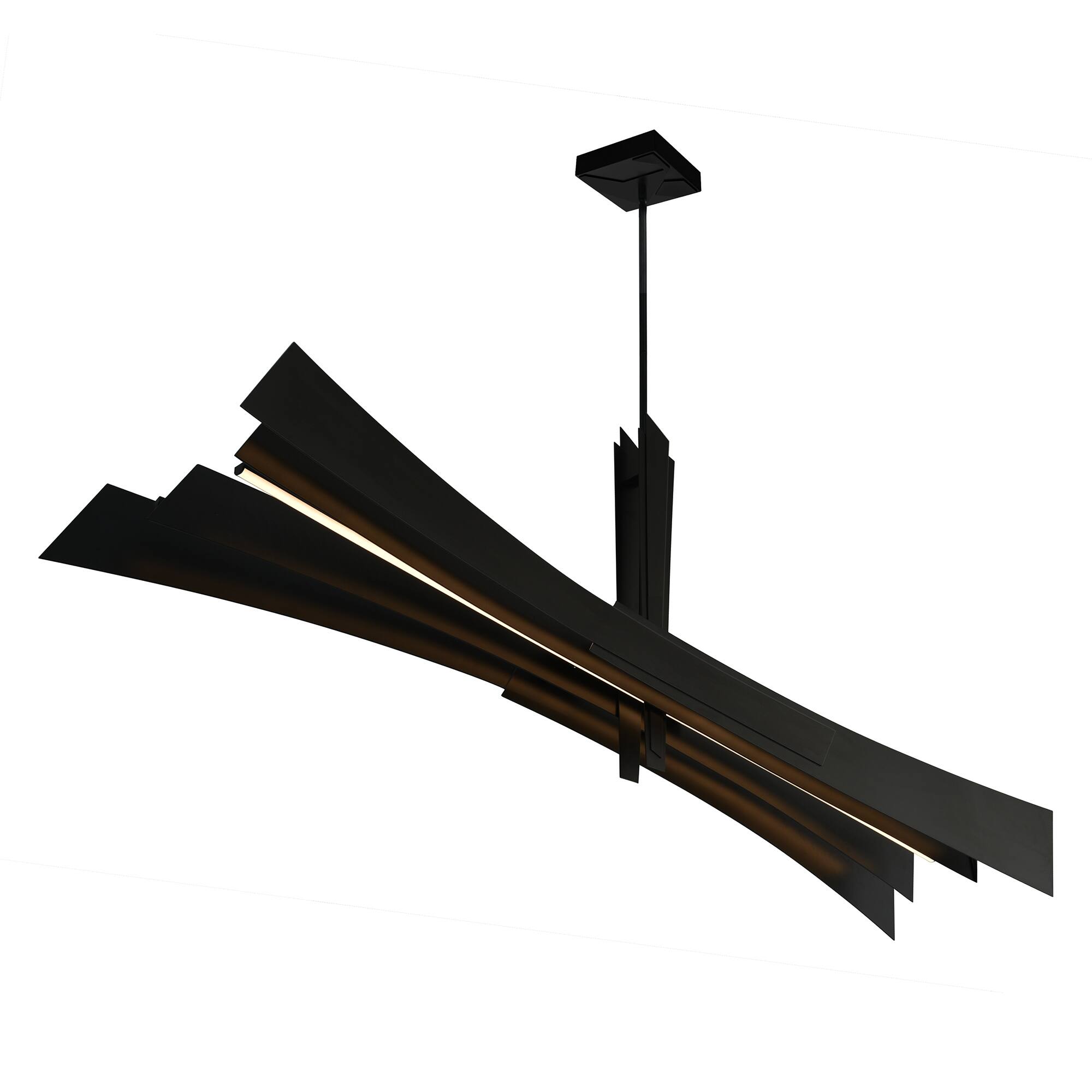 Angle. CWI Lighting - Solara Integrated LED Black Chandelier - Black.