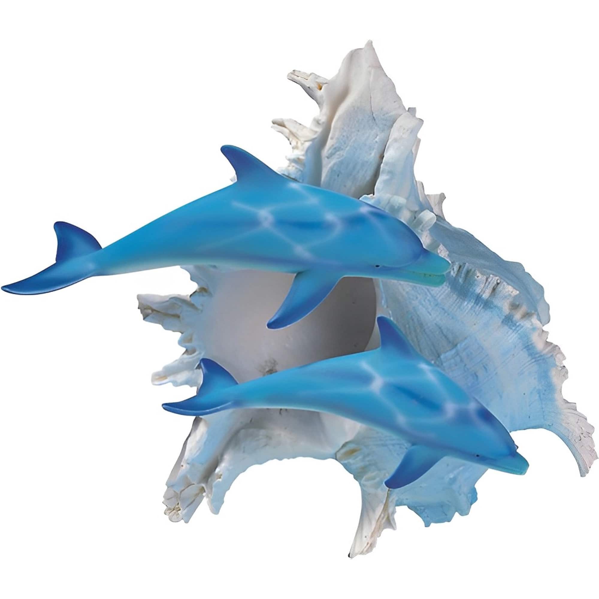 FC Design - 10"H Dolphins with Seashell Figurine Statue Desk Tabletop Home Decor Gift - Multi-Color