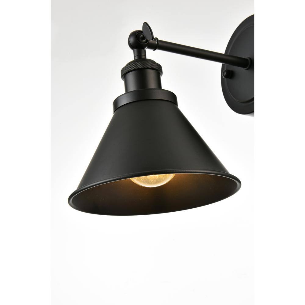 Left. Living District - Bentley 1 light Black Bath Sconce - Black.
