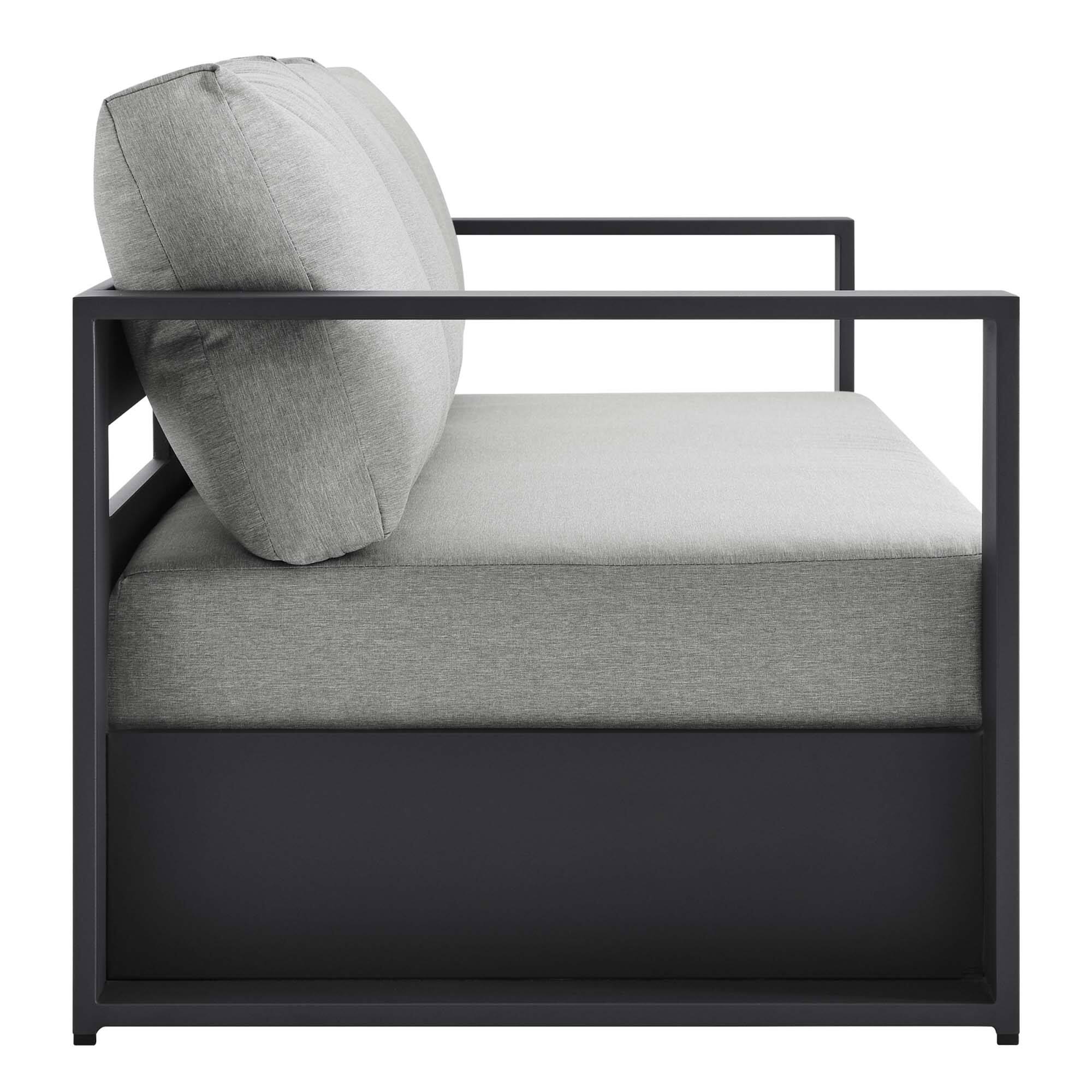 Alt View 1. Modway - Tahoe Outdoor Patio Powder-Coated Aluminum Sofa by Modway - Gray Gray.