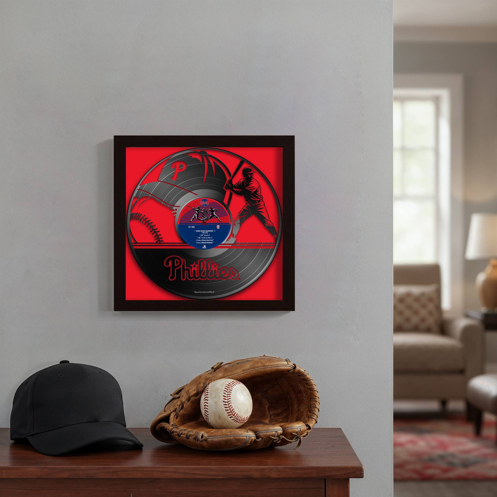 Alt View 1. Sporticulture - Framed 13" x 13" Vinyl Record Art Print - Multicolor.