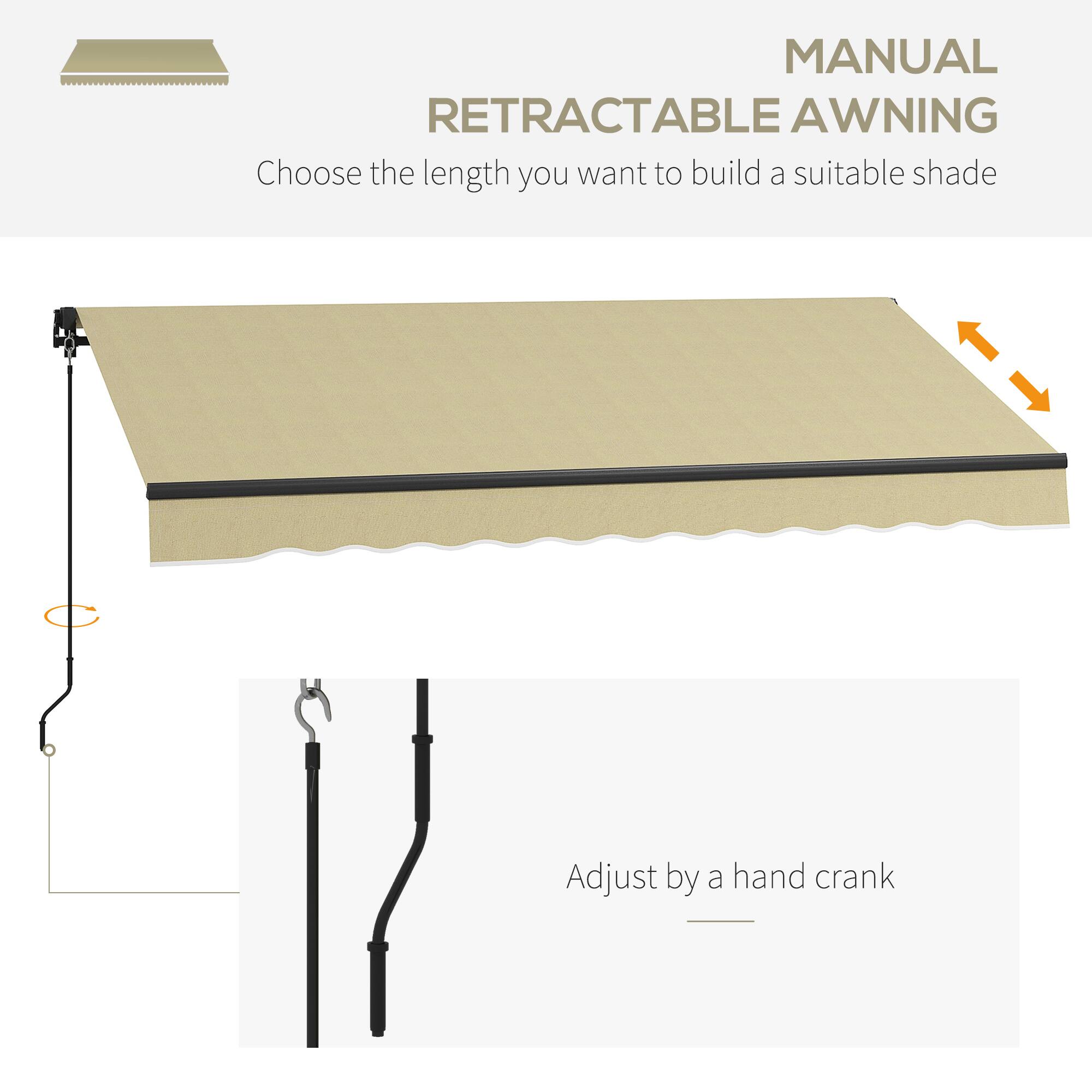 MANUAL RETRACTABLE AWNING

Choose the length you want to build a suitable shade

Adjust by a hand crank