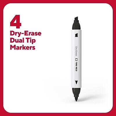 4 Dry-Erase Dual Tip Markers  
Dry Erase  
TRU RED