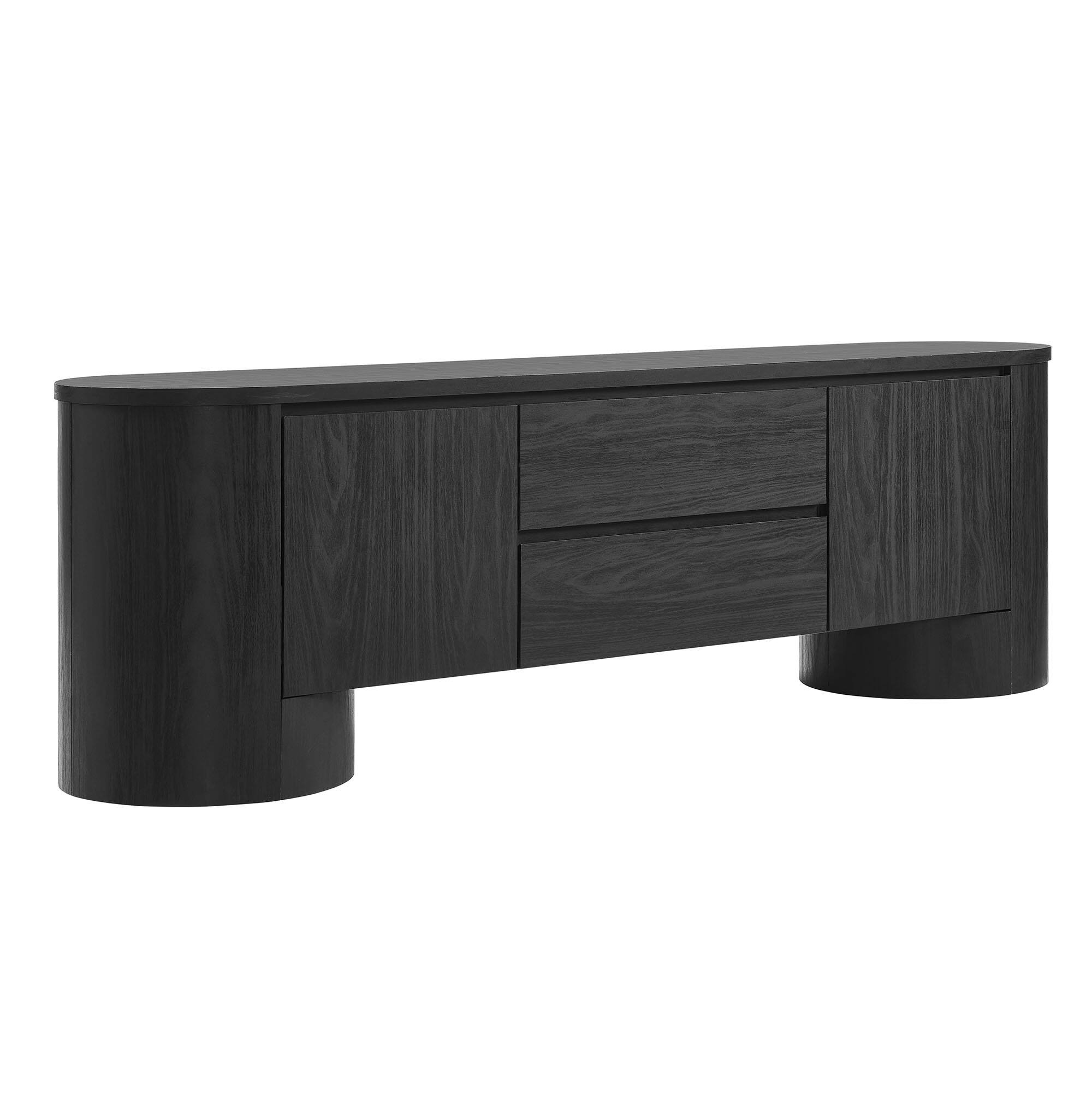 Angle. Modway - Duval 71 Inch Oval TV Cabinet by Modway - Black.