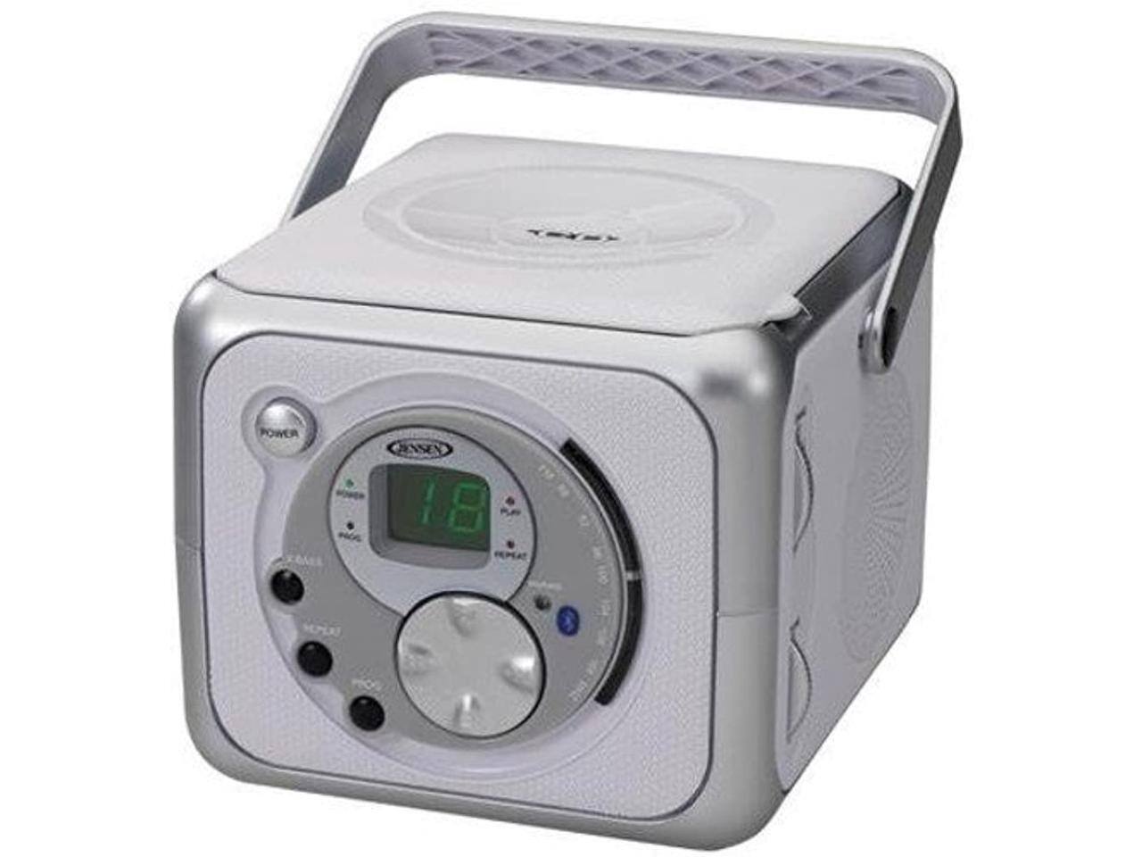 Jensen CD555 Bluetooth Boombox with CD Player, FM Radio, Aux In