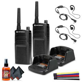 2 x Motorola RMU2040 On-Site 2-Way Radio (RMU2040) - 2 Pack With Mic Starter Bundle - Black