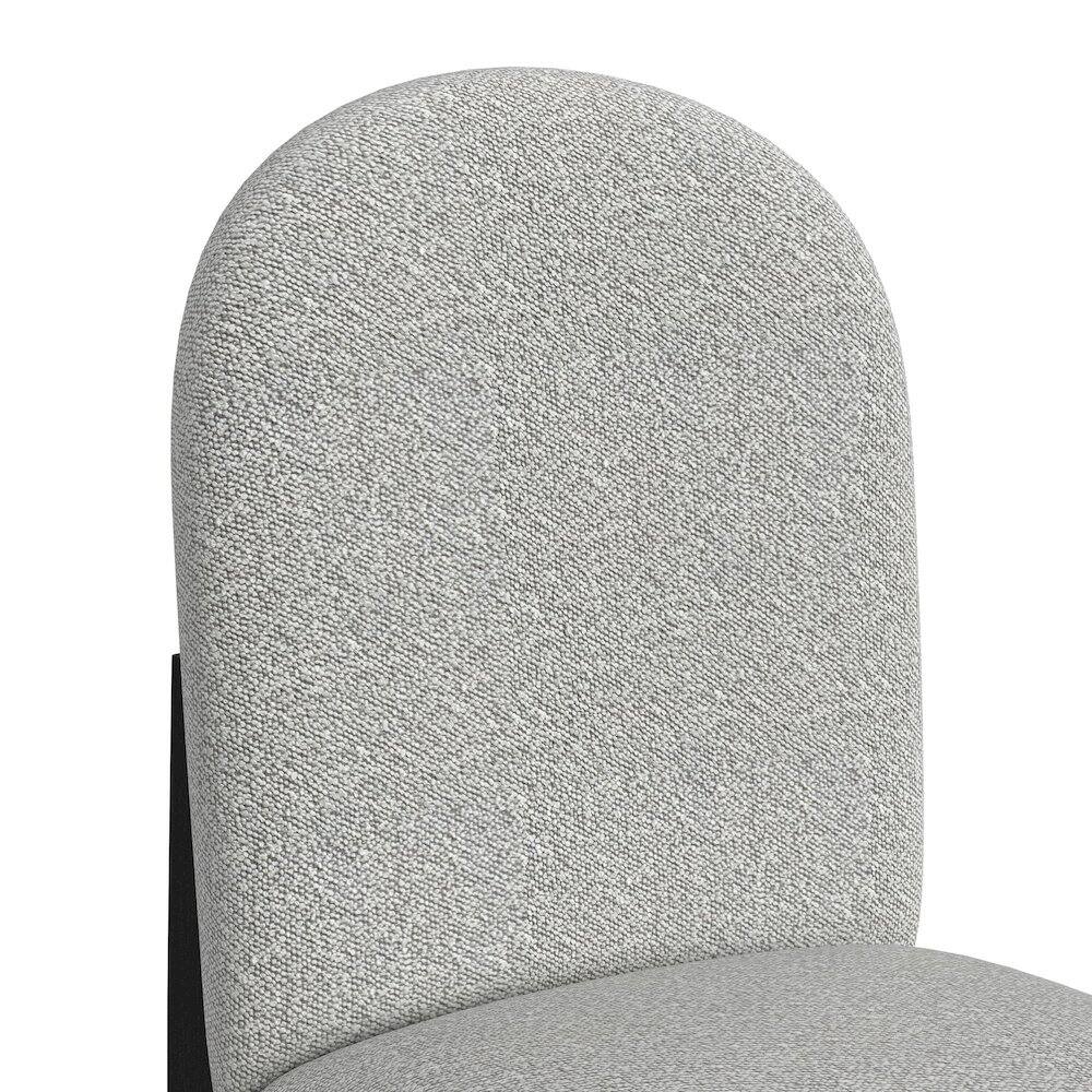 Alt View 2. Picket House Furnishings - Canal Round Back Counter Stool with Grey Fabric in Black - Black.