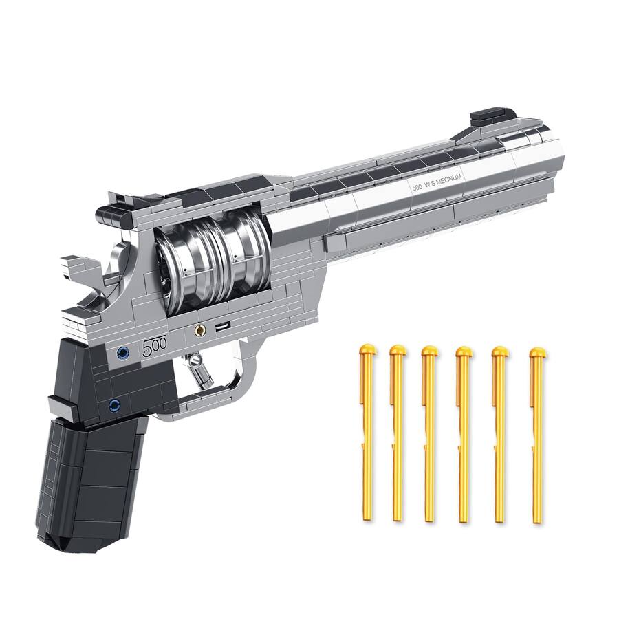 Revolver Toy Build EZTW1 1 1 Revolver Building Blocks Sets 300 Collection Set Shootable ...