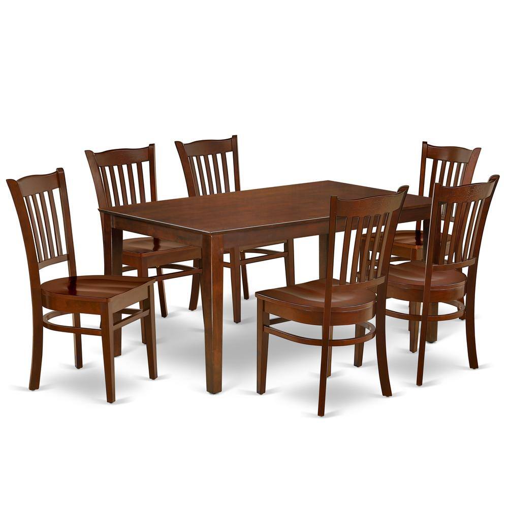 Back. East West Furniture - Dining Room Set Mahogany - Brown.