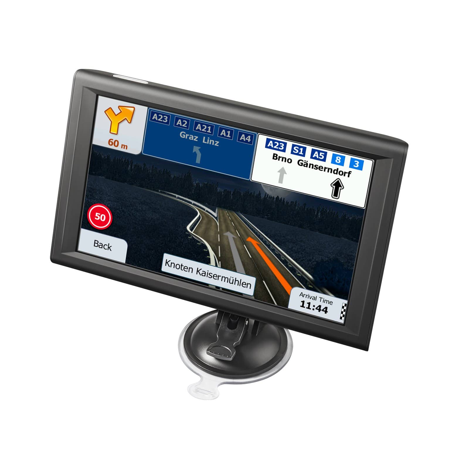 Glintex - GPS Navigator for Car Truck RV, 9" Touch Screen 16GB, Built-in Dash Cam, Voice Guidance, Speed & Red Light Alert - Black