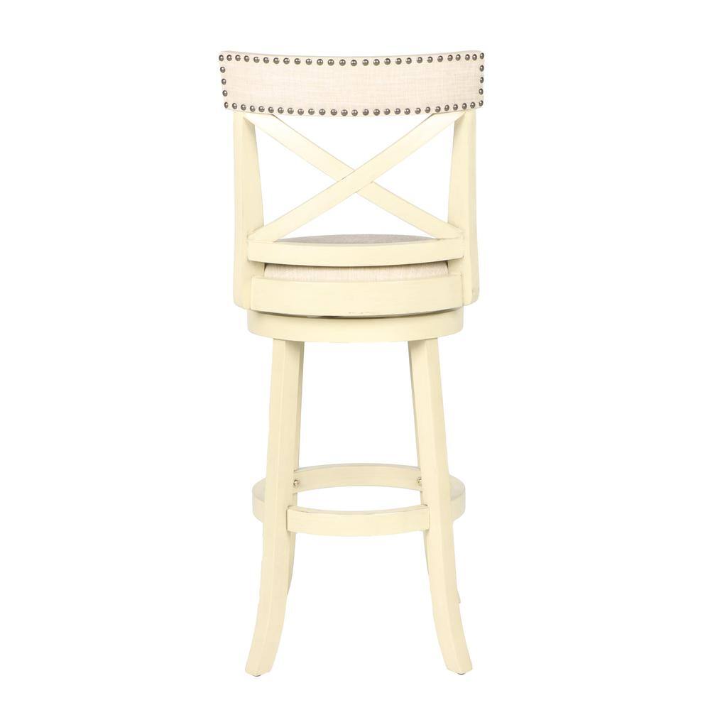 Alt View 1. New Classic Furniture - York White Solid Wood Swivel Bar Stool (Set of 2) - White.