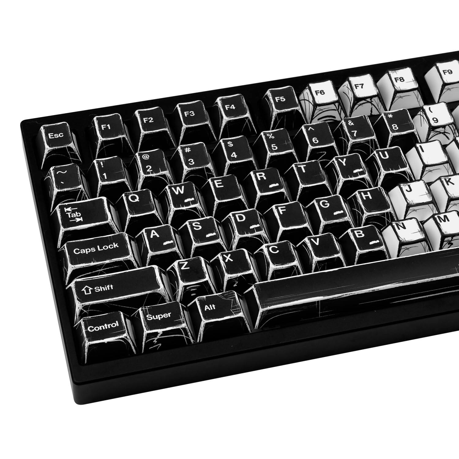 F1 F2 F3 F4 F5 F6 F7 F8 F9  
Esc 1 2 3 4 5 6 7 8 9  
Tab Q W E R T Y U I O P  
Caps Lock A S D F G H J K L  
Shift Z X C V B N M  
Control Super Alt