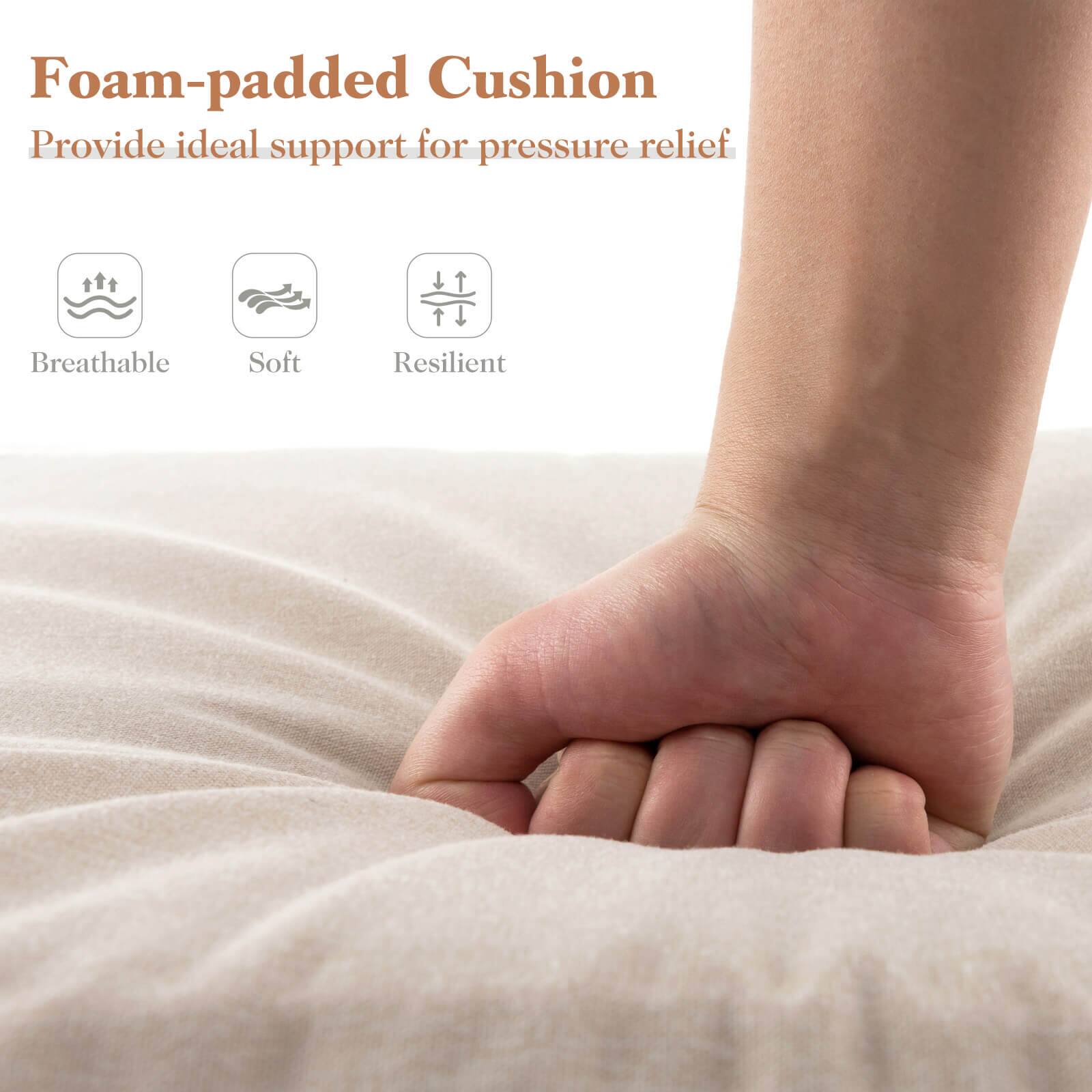 Foam-padded Cushion  
Provide ideal support for pressure relief  

Breathable  
Soft  
Resilient