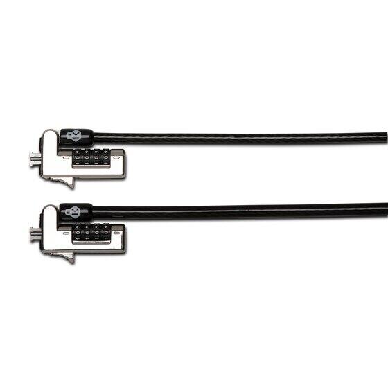 Alt View 1. Kensington - Slim Combo Ultra Cable Lock Resettable 4-Digit Code 6.5mm Extra-Thick Carbon Steel Cable Anti-Shearing Sleeve K60629WW.