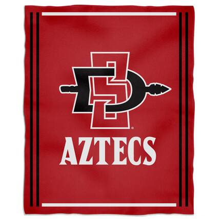 Front. Vive La Fete - San Diego State Aztecs 36'' x 48'' Children's Mascot Plush Blanket - Multicolor.