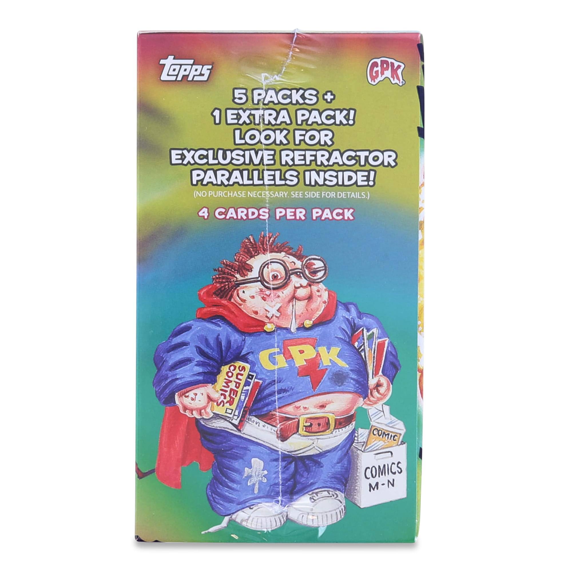 Topps GPK 5 Packs + 1 Extra Pack! Look for Exclusive Refractor Parallels Inside! (No Purchase Necessary. See Side for Details.) 4 Cards per Pack GPK Super Comic Comics M-N